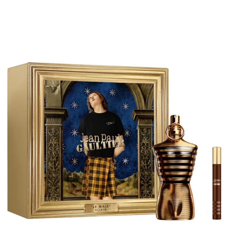 Kit Perfume Jean Paul Gaultier Le Male Elixir Masculino - Parfum 200ml + Miniatura 10ml Coffret