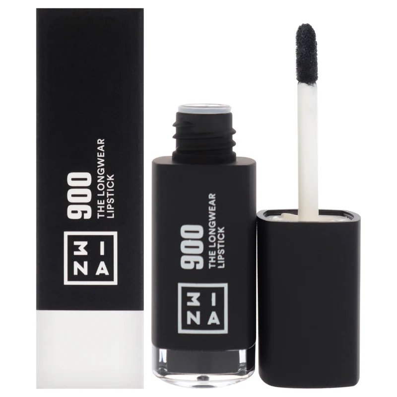3INA The Longwear Lipstick - 900 Pure Black by 3INA for Women - 0.20 oz Lipstick 0.2 oz