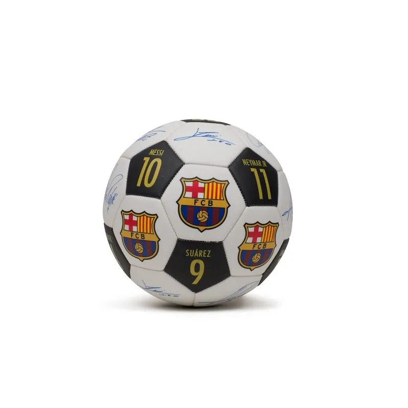 Bola de Futebol Barcelona - Assinaturas de Jogadores - Branca/preta