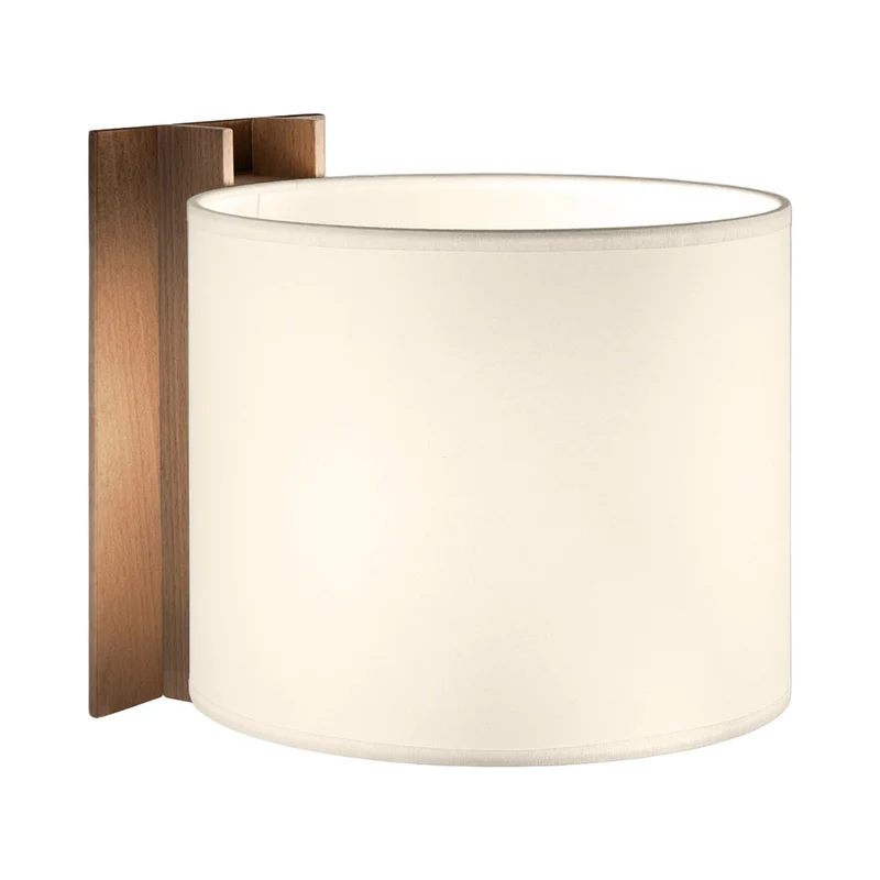 TMM Corto Wall Light Walnut / White / Direct Wire