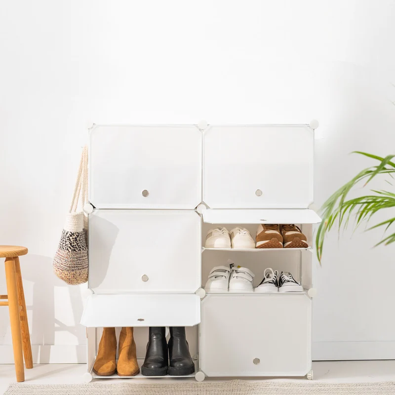 Portable Modular Shoe Cabinet InnovaGoods White 20 pairs