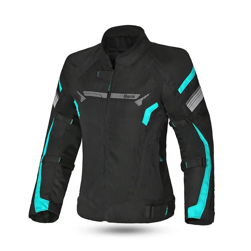 BELA HIGHLAND CASACOS DE MOTO SENHORA PRETO TURQUESA L / Negro/Turquesa