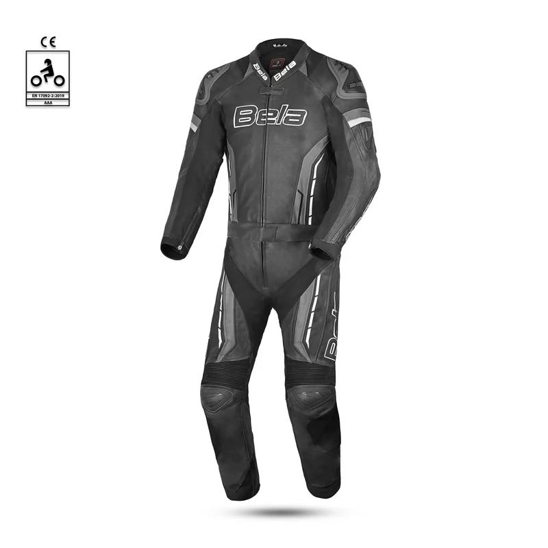 BELA ROCKET KANGAROO MIX 2 PC Fatos De Moto Couro Preto Antracite 46 / PRETO ANTRACITA