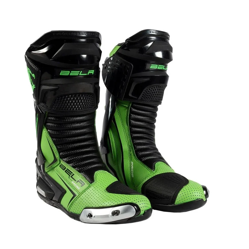 BELA SPEEDO 2.0 Botas De Moto Couro Preto Verde 45 / PRETO VERDE