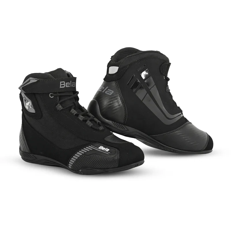 BELA KIVA BOTAS DE MOTO HOMEM COURO PRETO CINZA 43 / PRETO CINZA
