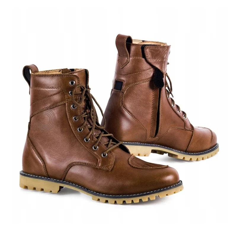 R-TECH CLASSIC Botas De Moto Homem Couro Preto 43 / Marrón