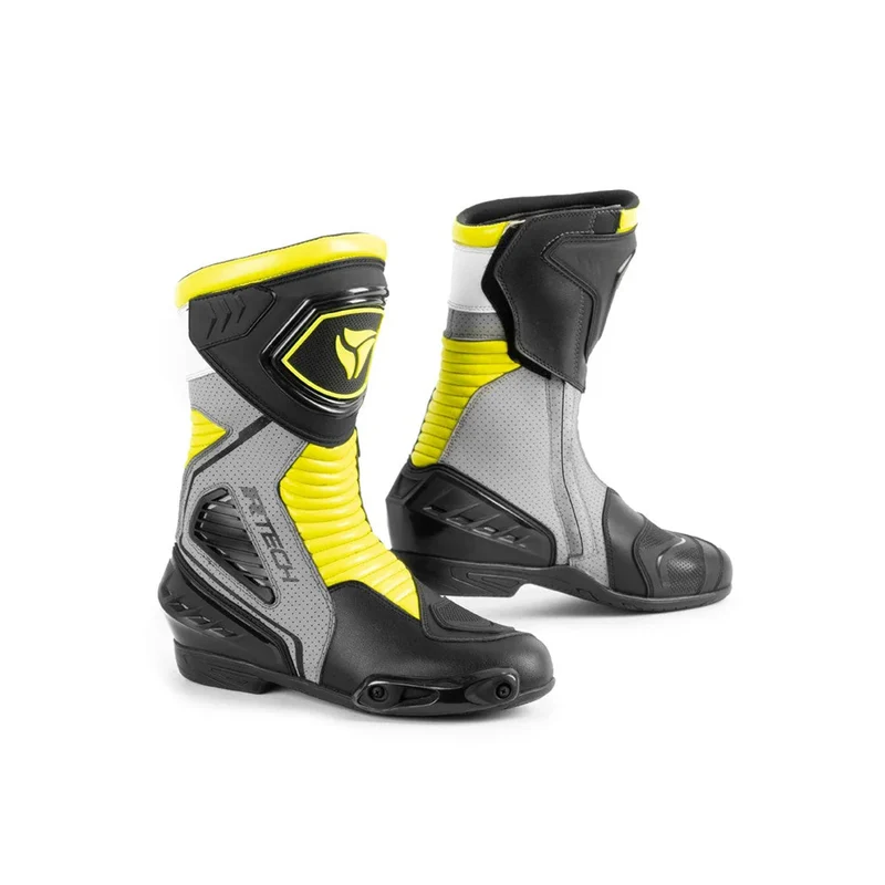 R-TEC PERFORMER Botas De Moto Homem Couro Preto Fluor Amarelo 43 / Negro/Amarillo Fluor