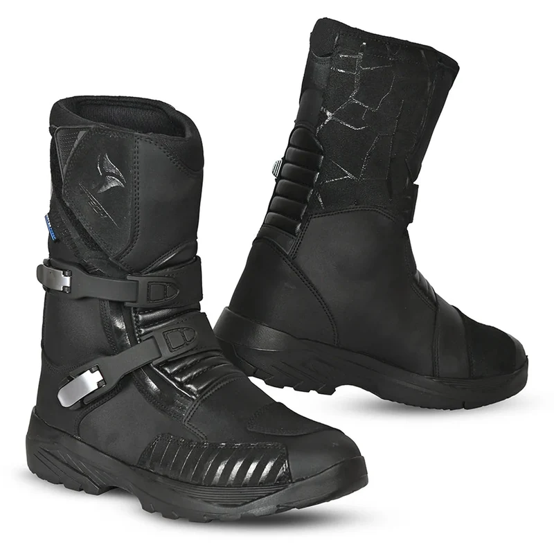 R-TECH TRAVELER WP Botas De Moto Couro Preto 47 / Negro