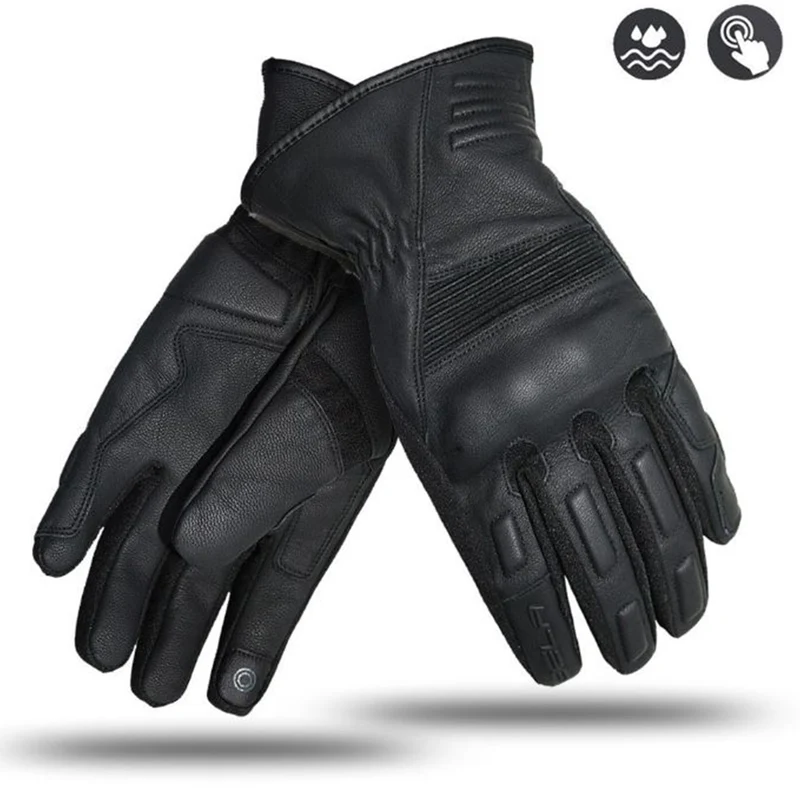 BELA CITY AICE Luvas De Moto Couro Preto S / PRETO