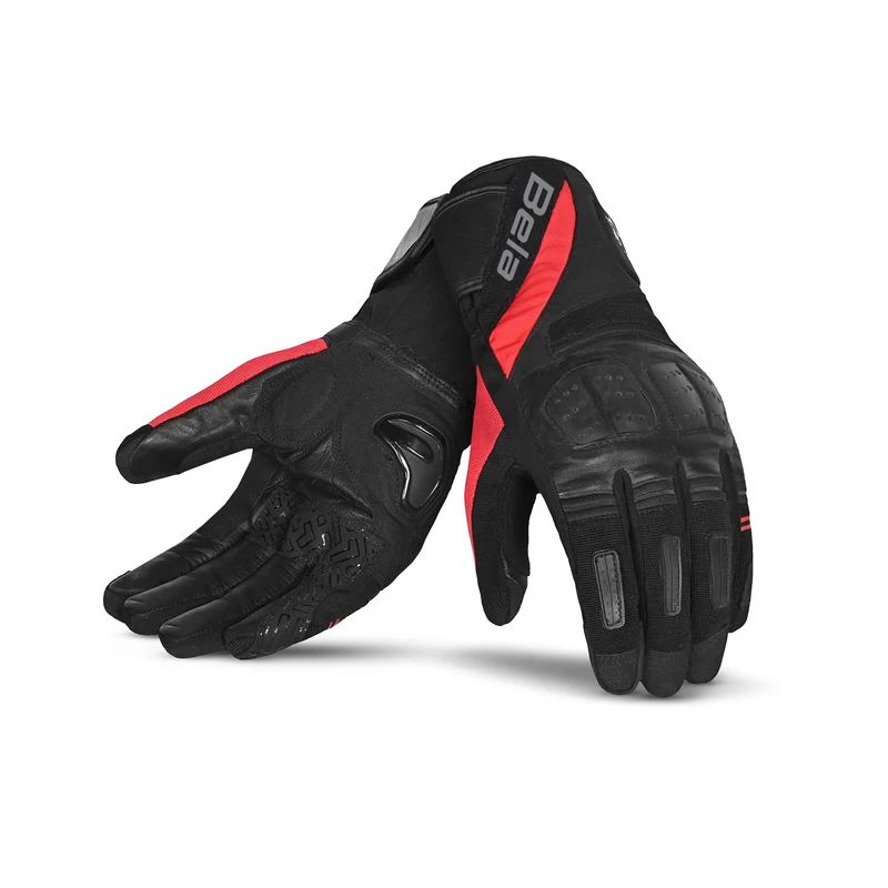 BELA HIGHWAY WINTER WP LUVAS DE MOTO COURO PRETO VERMELHO 2XL / PRETO VERMELHO