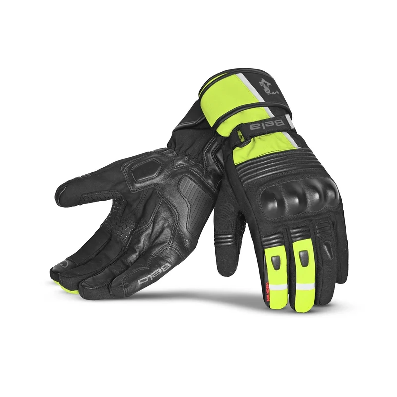 BELA ICE WINTER WP LUVAS DE MOTO COURO PRETO AMARELO 2XL / PRETO AMARILLO FLUOR