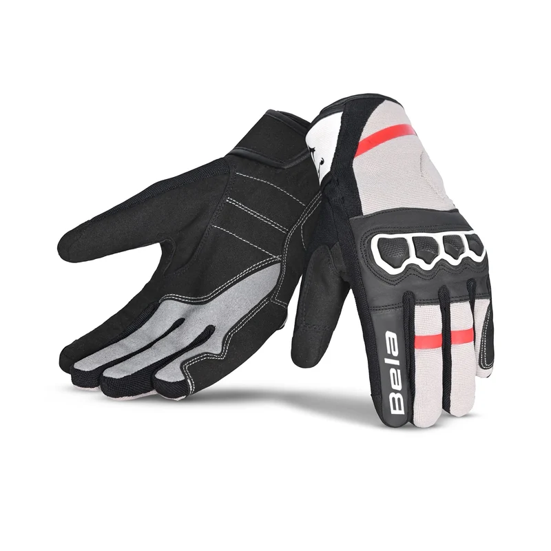 BELA TRACKER WINTER WP LUVAS DE MOTO COURO PRETO BRANCO VERMELHO XL / PRETO BLANCO VERMELHO