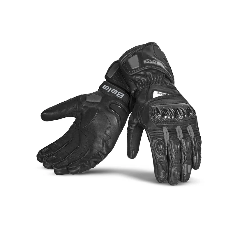 BELA VENOM RS CORRIDA LUVAS DE MOTO HOMEM COURO PRETO CINZA 2XL / PRETO CINZA
