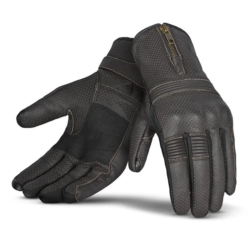 BELA IMPACT Luvas De Moto Homem Couro Marrom 2XL / MARRON