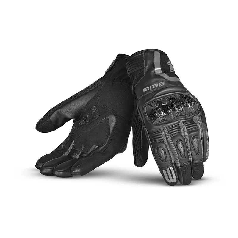 BELA AIR FLOW LUVAS DE MOTO HOMEM COURO PRETO CINZA 3XL / PRETO CINZA