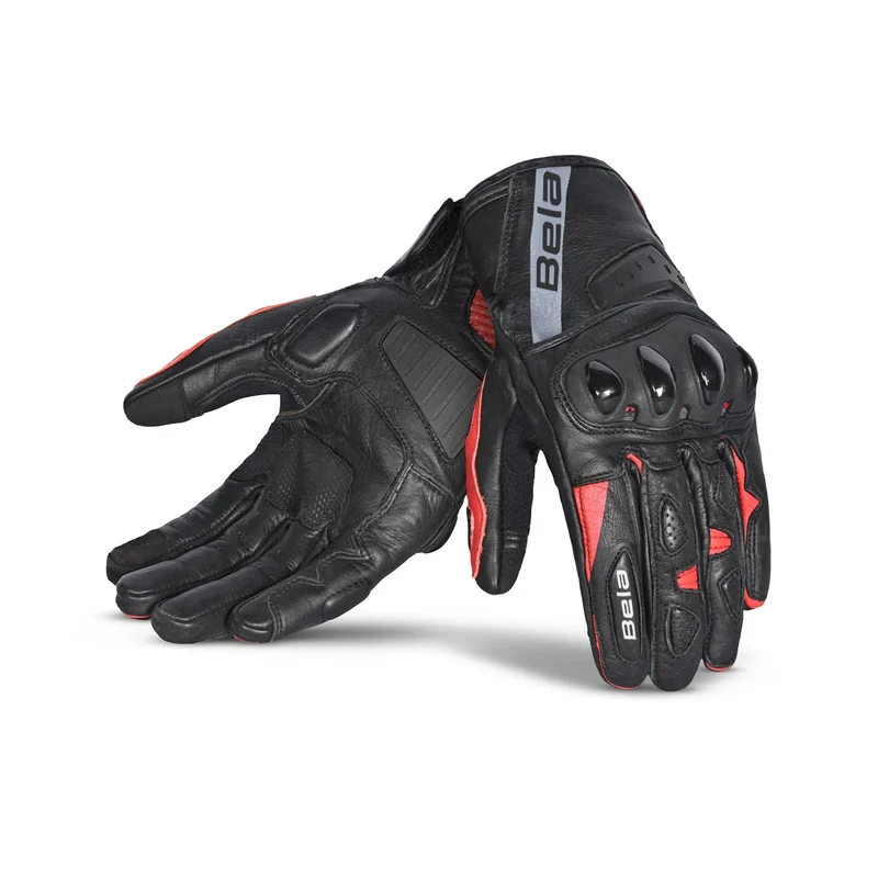 BELA BLAST LUVAS DE MOTO HOMEM COURO PRETO VERMELHO M / PRETO VERMELHO