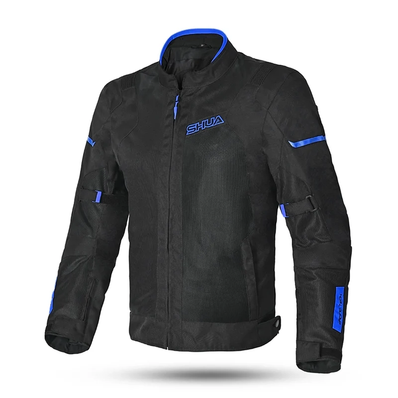 SHUA GRAVITY MESH LITE CASACOS DE MOTO HOMEM PRETO AZUL CINZA XL / Negro/Azul/Gris