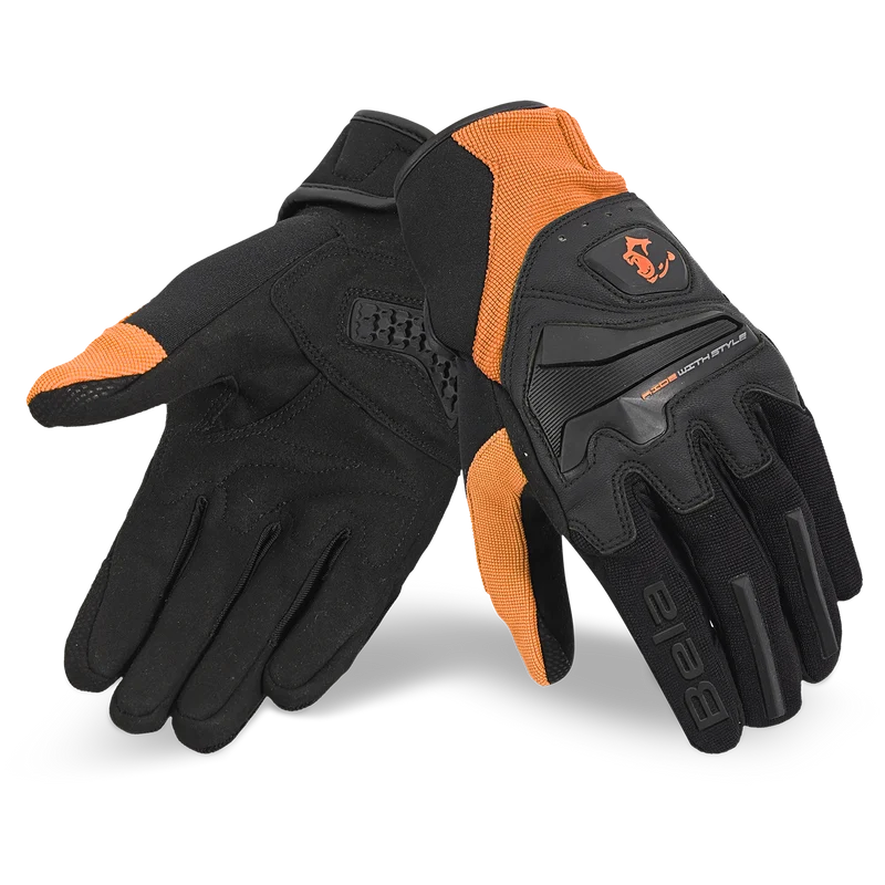 BELA STAR LUVAS DE MOTO HOMEM TEXTIL PRETO LARANJA S / Negro/Naranja