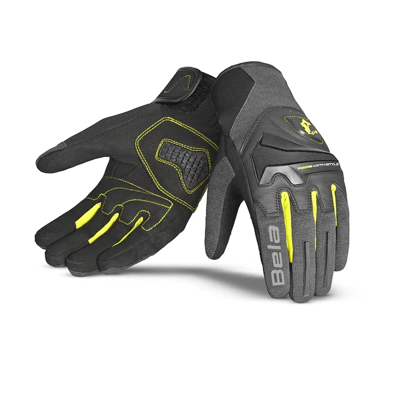 BELA STAR LUVAS DE MOTO HOMEM TEXTIL PRETO CINZA AMARELO 4XL / Gris/Negro/Amarillo