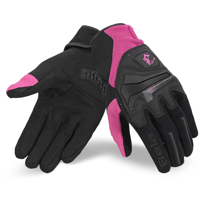 BELA STAR LUVAS DE MOTO SENHORA TEXTIL PRETO ROSA M / Preto Roza