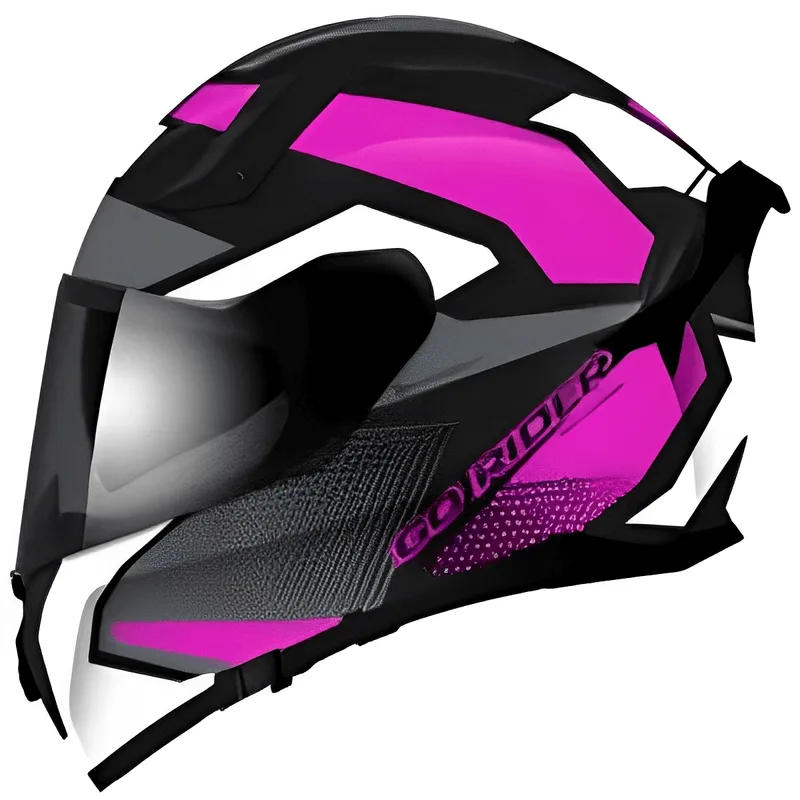 Capacete NZI Go Rider Quadri Preto Cinza Roxo 60
