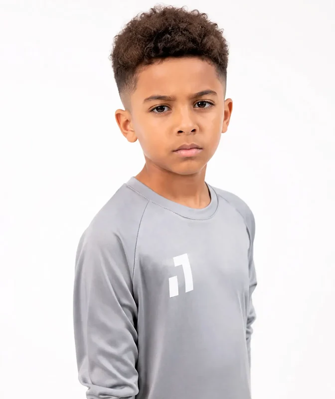 Camisa Lisa Manga Longa Infantil Cinza / 14
