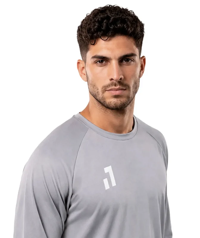 Camisa Lisa Manga Longa Adulto Cinza / G