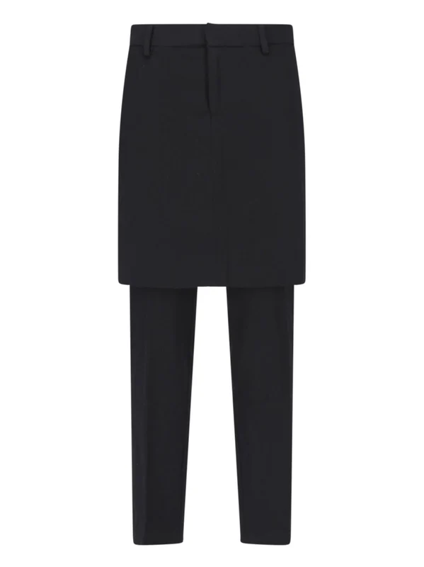 Gimaguas Tailored Mini Skirt Overlay Zip Straight-Leg Pants EU 36