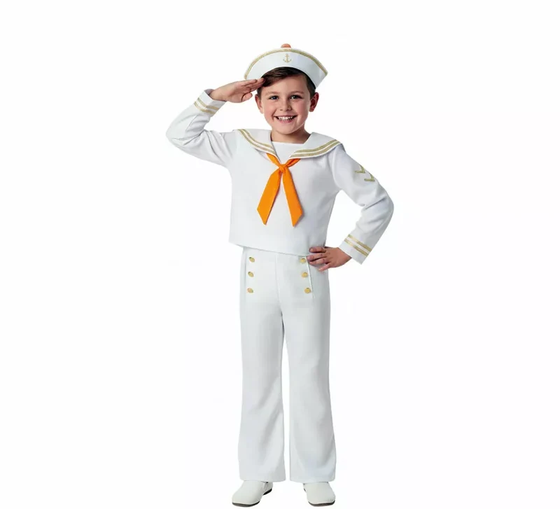 Disfraz de Marinero blanco para niños 7-9A