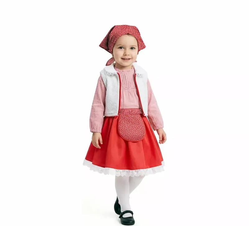 Disfraz de Pastorcita con Pañuelo rojo para niña 7-9A