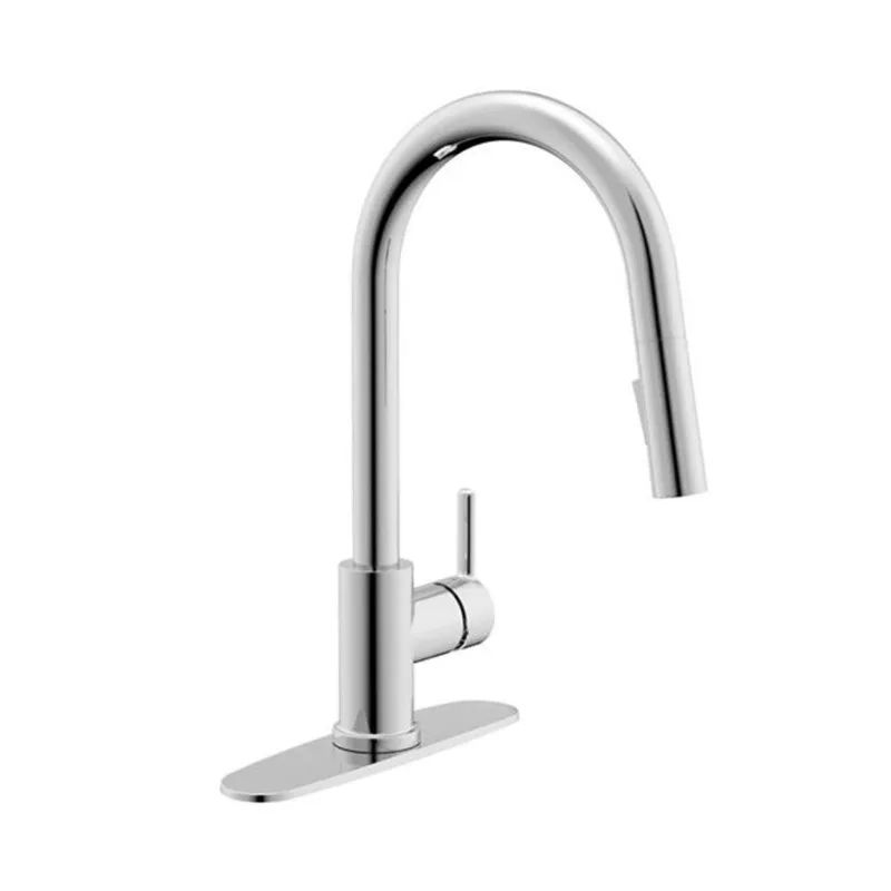CraftX Jovi Polished Chrome Single Lever Handle Deck-Mount Pull Down Kitchen Faucet w/ Deck Plate