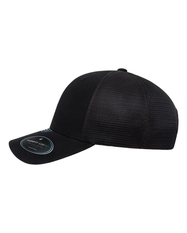 Flexfit 110MNU 110 NU Mesh Cap - Black Black / One Size Fits Most