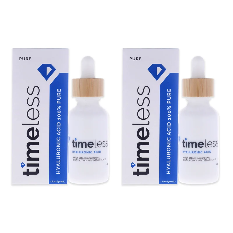 Timeless Hyaluronic Acid 100 Percent Pure Serum by Timeless for Unisex - 1 oz Serum - Pack of 2 1 oz