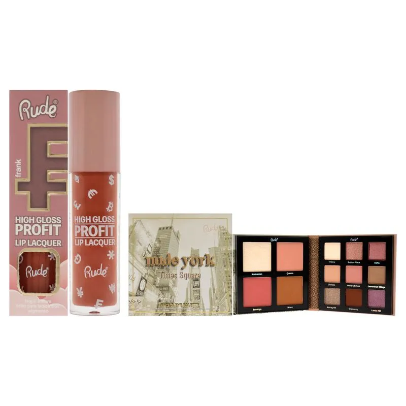 Paleta De Maquiagem Rude Cosmetics Nude York Face And Eye + Lipgloss