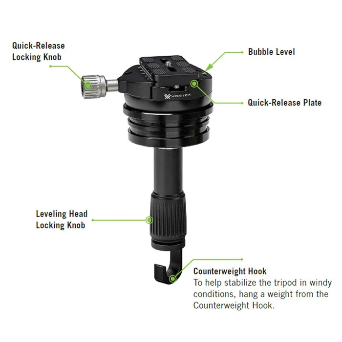 Vortex Optics Radian Level Tripod Head 30mm To 1"