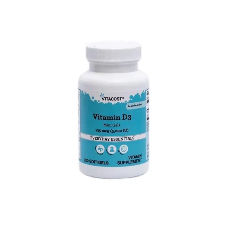 Vitamina D3 - Minigels - 5000 Ui - 200 Softgels