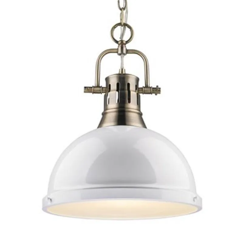 Golden Lighting 3602-L Duncan 1 Light Pendant,3602-L AB-WH