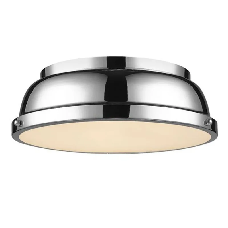 Golden Lighting Duncan Flush Mount Light - 14" - Chrome