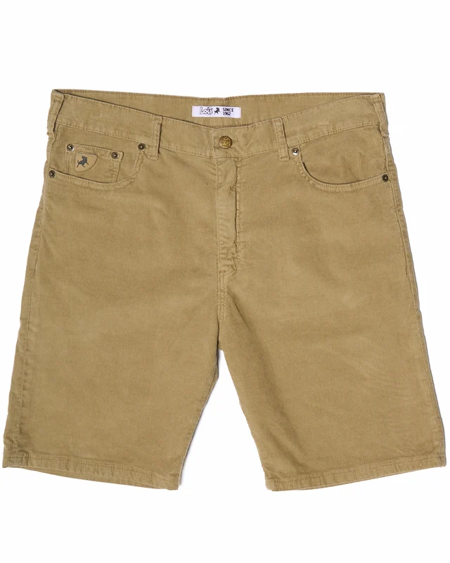 Lois Pepe Needle Cord Shorts Dark Sand W32