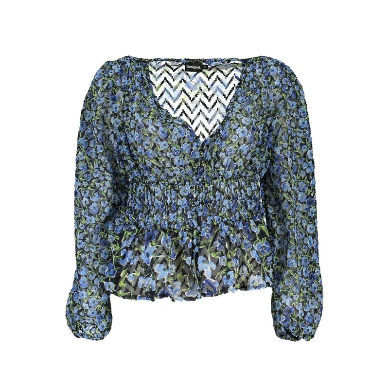 Desigual Blue Polyester Women Blouse S