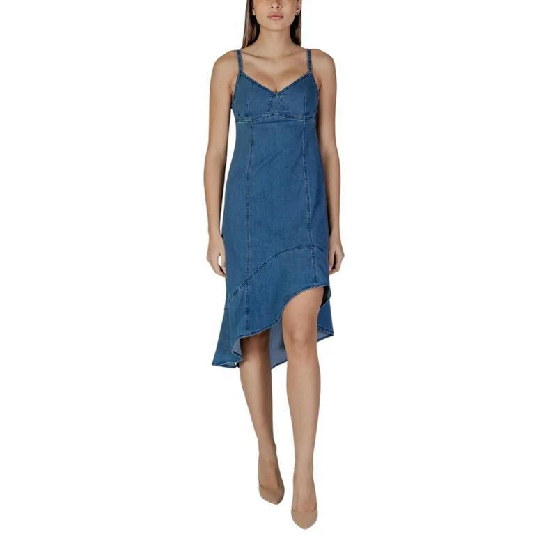 Desigual Blue Cotton Long Dress IT44|L