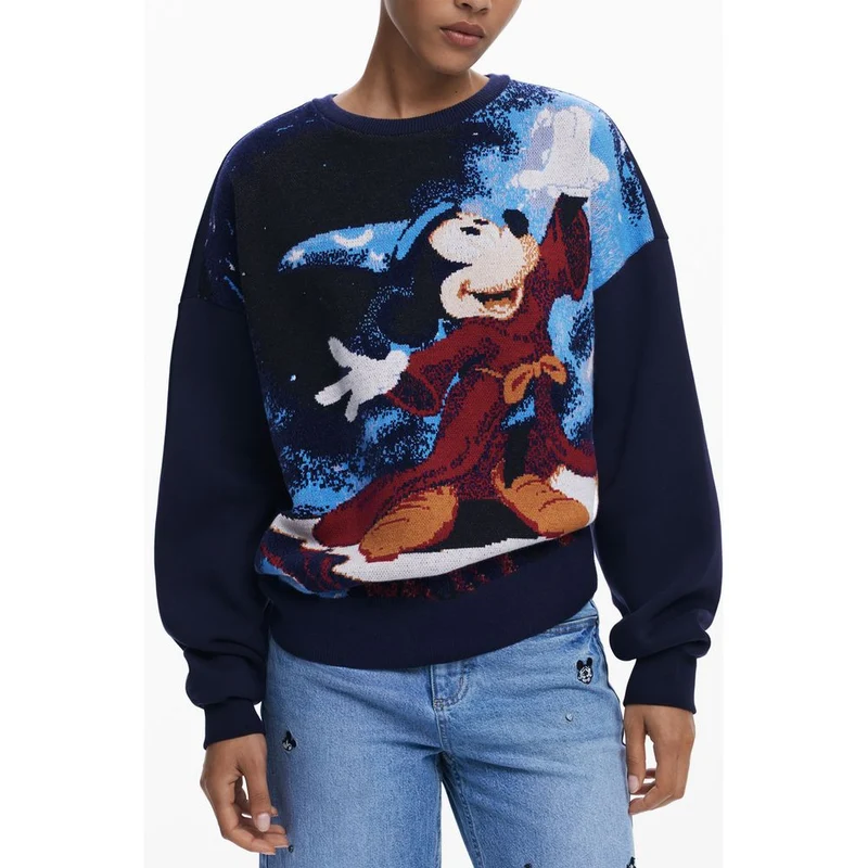 Desigual Blu Cotton Women Sweatshirt S