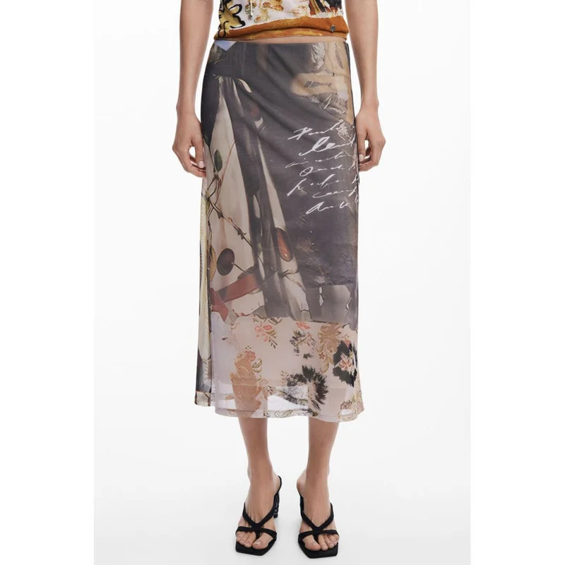 Desigual Beige Polyester Women's Skirt M