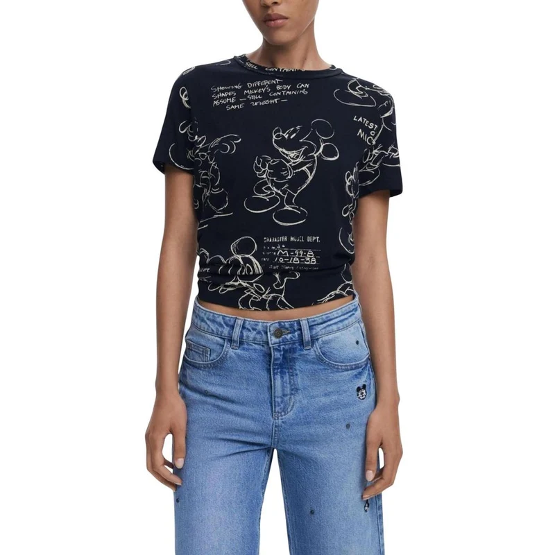 Desigual Gray Cotton T-Shirt IT42|M