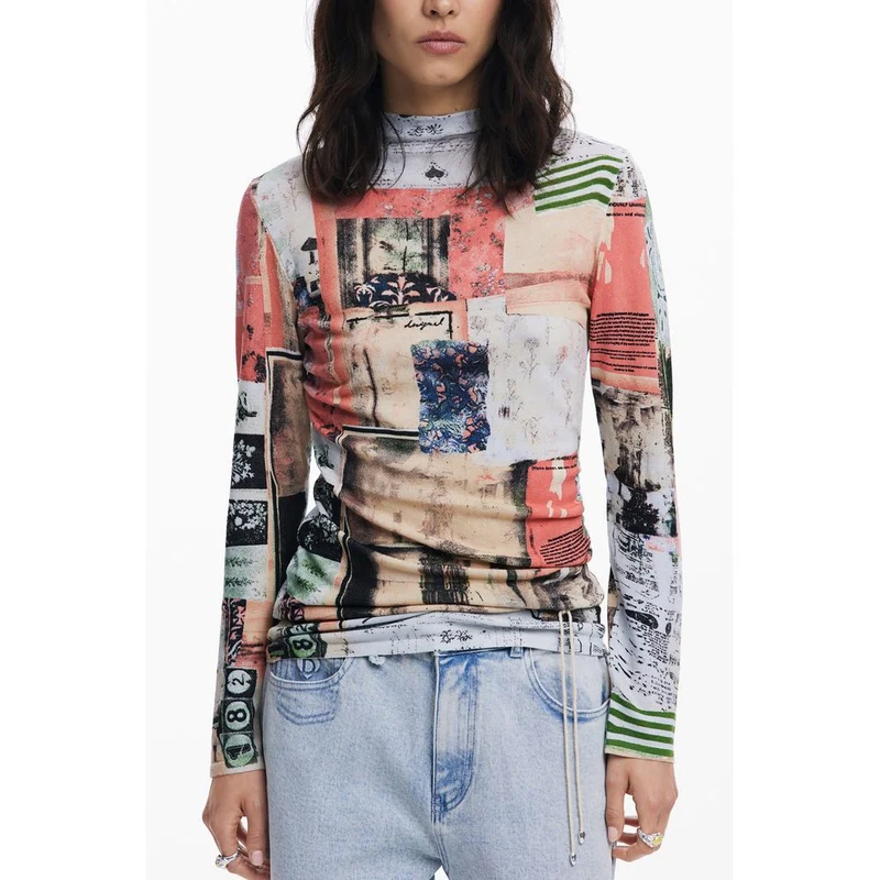 Desigual Rosa Viscosa Women's Jersey XS
