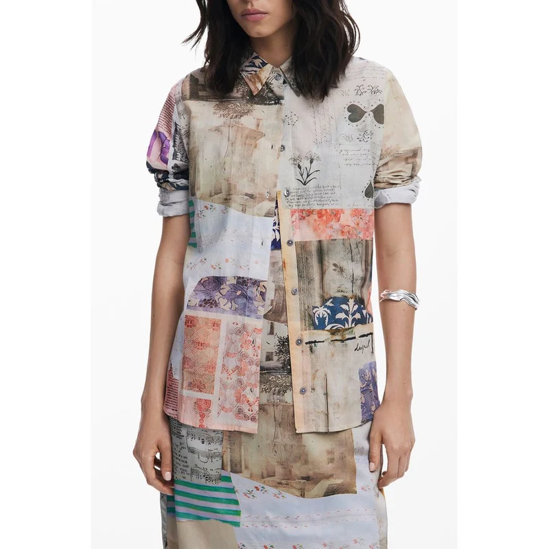 Desigual Beige Cotton Women Shirt L