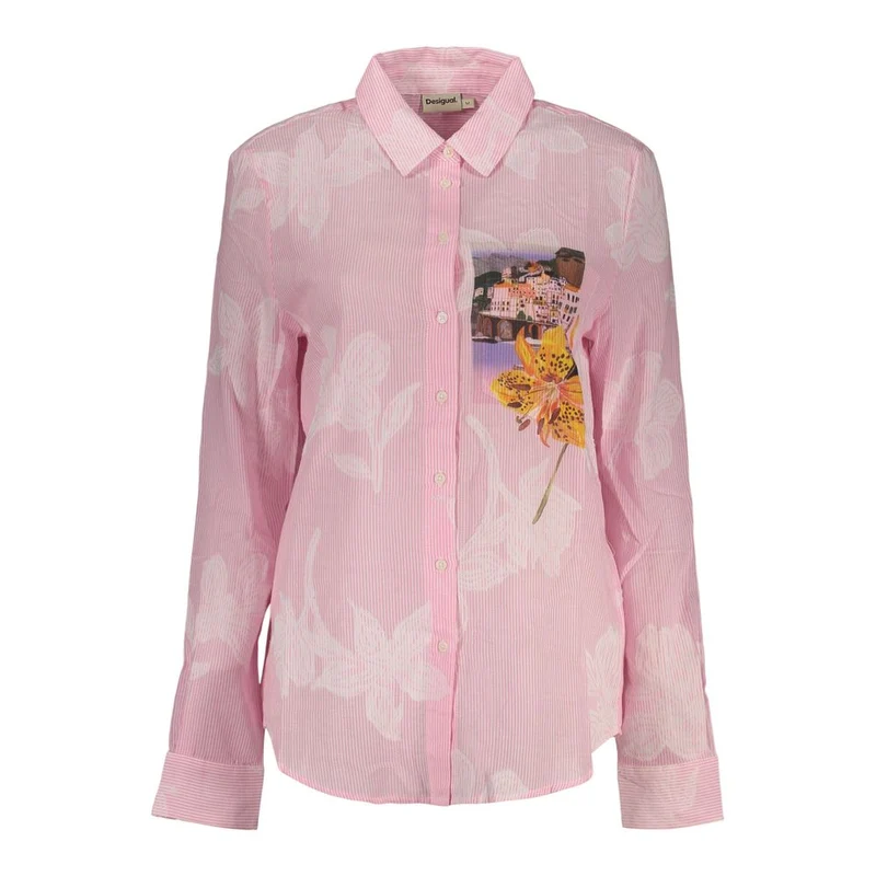 Desigual Pink Cotton Women Shirt XS