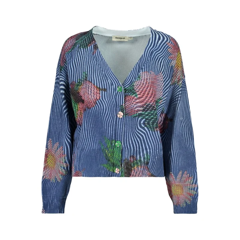 Desigual Blue Cotton Womens Cardigan XS