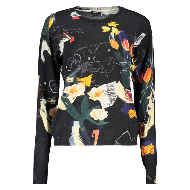 Desigual Black Viscose Women's Sweater XS