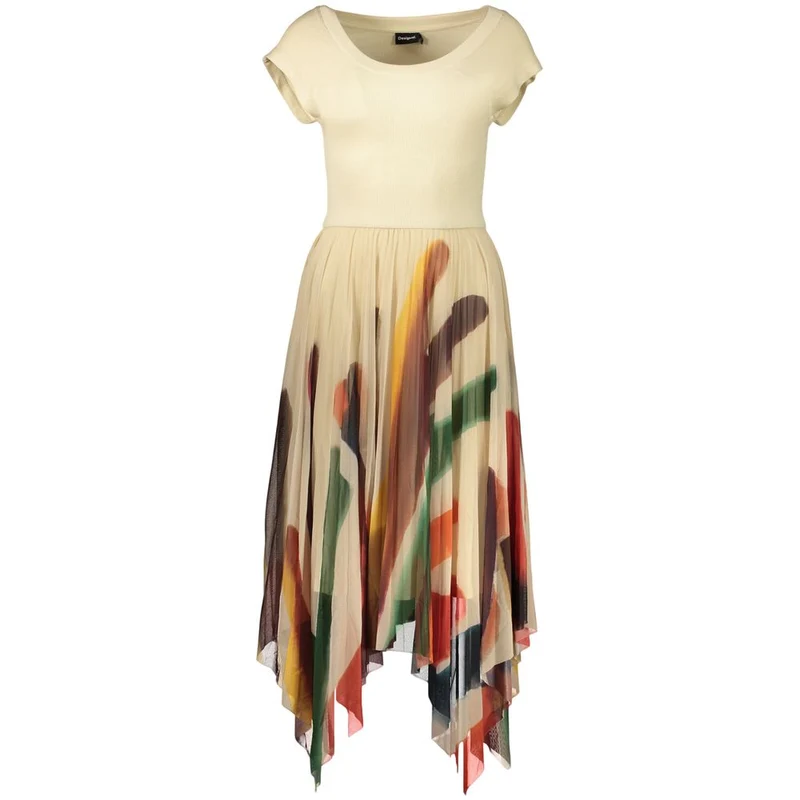 Desigual Beige Polyester Women's Dress M